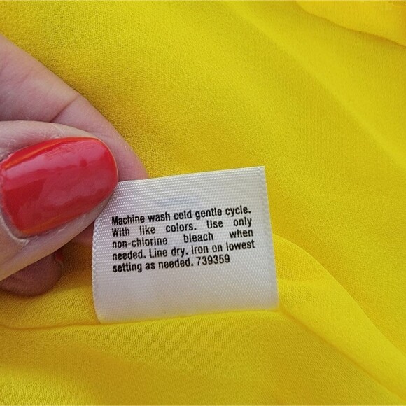 Ana Yellow Halter top blouse size M light Braided top Polyester NWT - Picture 5 of 6